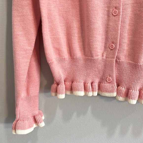 Crewcuts pink ruffle trimmed cardigan - Picture 3 of 4
